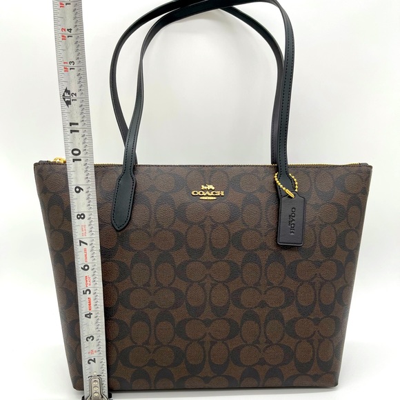 Coach Top Zip Tote in Signature Canvas - Picture 4 of 13